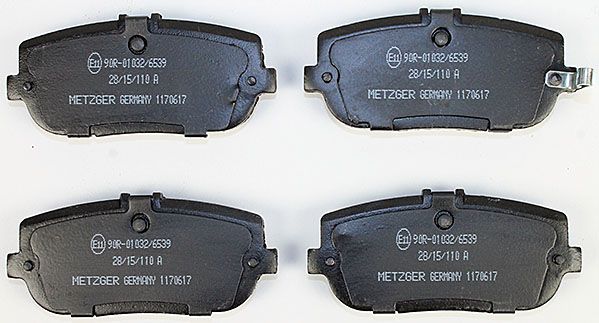 Bremsbelagsatz, Scheibenbremse METZGER 1170617 f&uuml;r MAZDA, Hinterachse