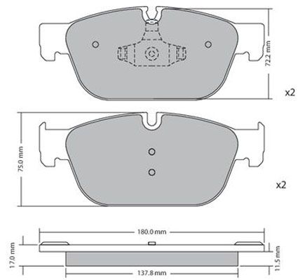 Bremsbelagsatz, Scheibenbremse METZGER 1170619 GREENPARTS f&uuml;r CITRO&Euml;N PEUGEOT