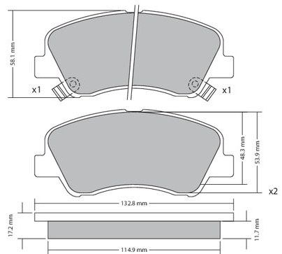 Bremsbelagsatz, Scheibenbremse METZGER 1170620 f&uuml;r HYUNDAI KIA, Vorderachse