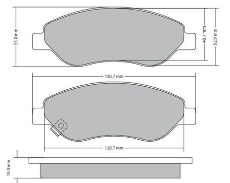 Bremsbelagsatz, Scheibenbremse METZGER 1170655 f&uuml;r OPEL, Vorderachse