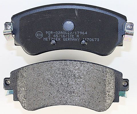 Bremsbelagsatz, Scheibenbremse METZGER 1170673 f&uuml;r CITRO&Euml;N, Vorderachse