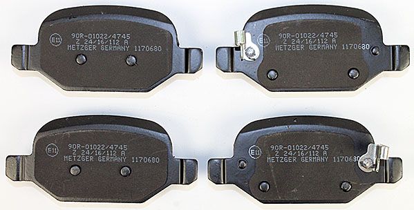 Bremsbelagsatz, Scheibenbremse METZGER 1170680 f&uuml;r FIAT, Hinterachse