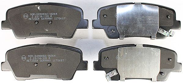 Bremsbelagsatz, Scheibenbremse METZGER 1170687 f&uuml;r HYUNDAI KIA, Hinterachse