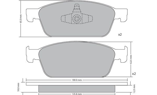 Bremsbelagsatz, Scheibenbremse METZGER 1170689 GREENPARTS f&uuml;r FORD, Vorderachse