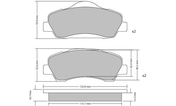 Bremsbelagsatz, Scheibenbremse METZGER 1170690 f&uuml;r CITRO&Euml;N PEUGEOT, Vorderachse