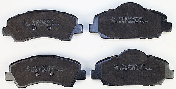 Bremsbelagsatz, Scheibenbremse METZGER 1170690 f&uuml;r CITRO&Euml;N PEUGEOT, Vorderachse