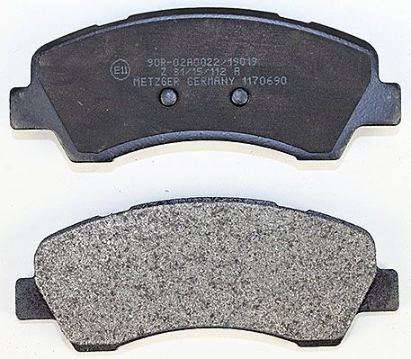 Bremsbelagsatz, Scheibenbremse METZGER 1170690 f&uuml;r CITRO&Euml;N PEUGEOT, Vorderachse