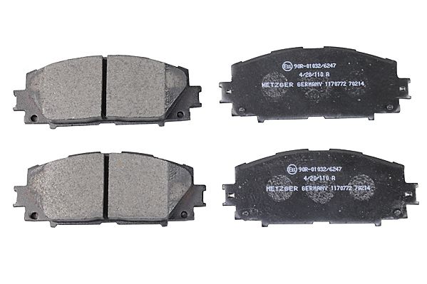 Bremsbelagsatz, Scheibenbremse METZGER 1170772 f&uuml;r TOYOTA, Vorderachse
