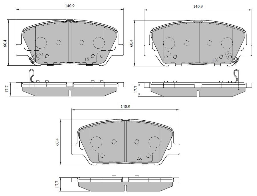 Bremsbelagsatz, Scheibenbremse METZGER 1170780 GREENPARTS f&uuml;r HYUNDAI KIA