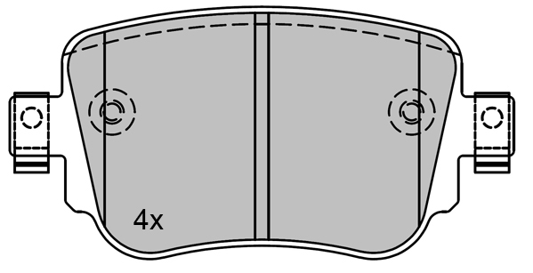 Bremsbelagsatz, Scheibenbremse METZGER 1170792 f&uuml;r VAG, Hinterachse