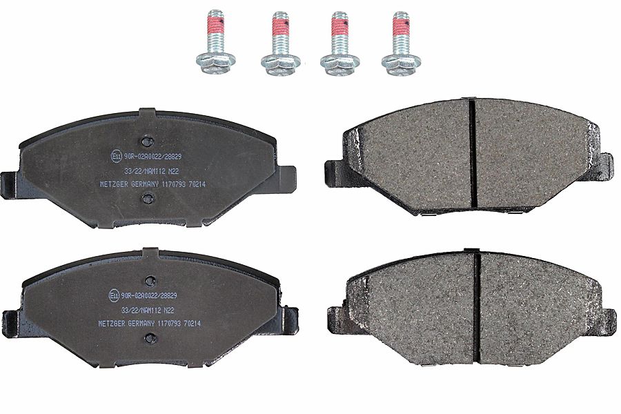 Bremsbelagsatz, Scheibenbremse METZGER 1170793 f&uuml;r SKODA VW, Vorderachse