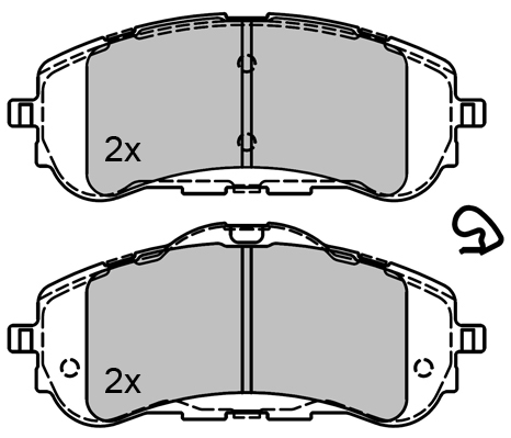 Bremsbelagsatz, Scheibenbremse METZGER 1170795 f&uuml;r PEUGEOT, Vorderachse
