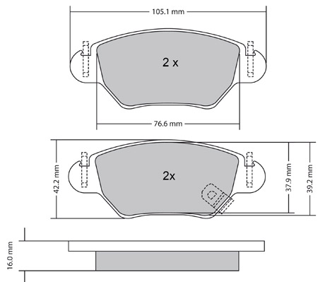 Bremsbelagsatz, Scheibenbremse METZGER 1170809 f&uuml;r OPEL, Hinterachse