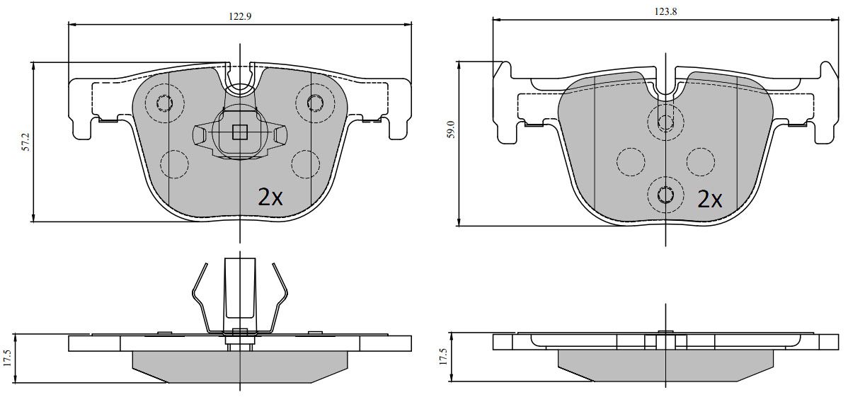 Bremsbelagsatz, Scheibenbremse METZGER 1170816 GREENPARTS f&uuml;r BMW, Hinterachse