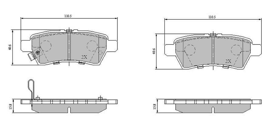 Bremsbelagsatz, Scheibenbremse METZGER 1170825 f&uuml;r NISSAN, Hinterachse