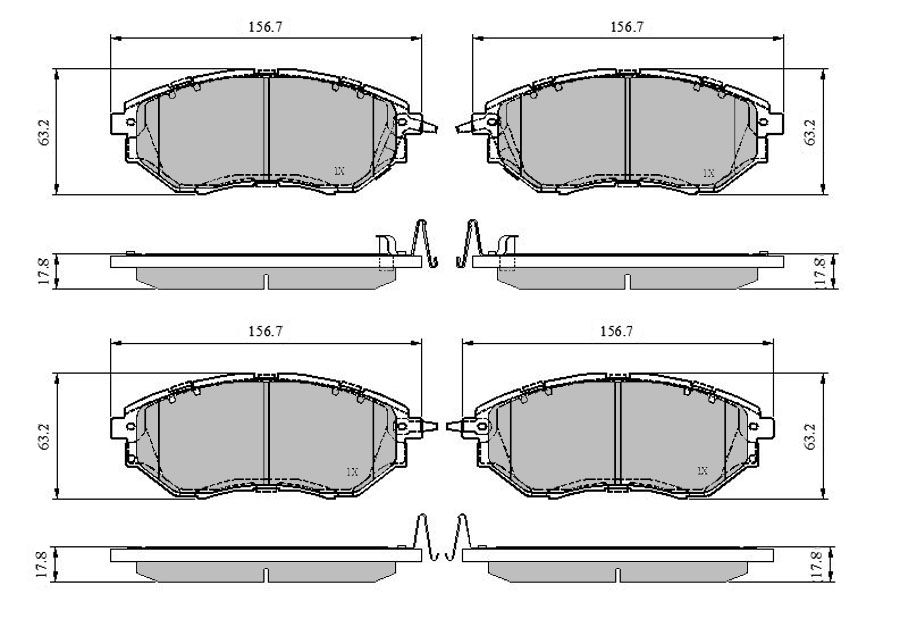 Bremsbelagsatz, Scheibenbremse METZGER 1170841 f&uuml;r SUBARU, Vorderachse