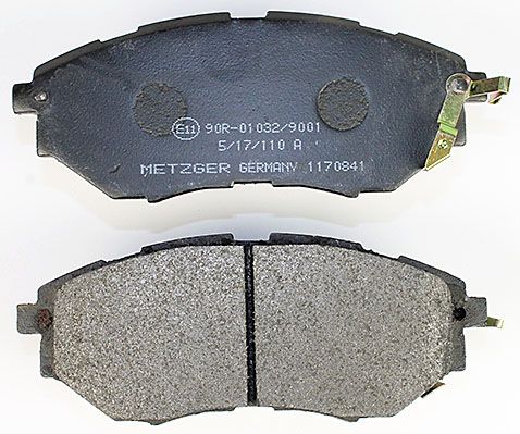 Bremsbelagsatz, Scheibenbremse METZGER 1170841 f&uuml;r SUBARU, Vorderachse