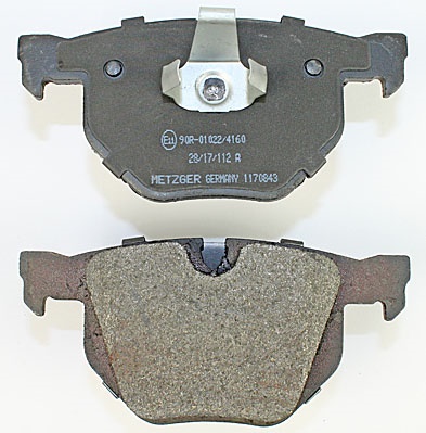 Bremsbelagsatz, Scheibenbremse METZGER 1170843 GREENPARTS f&uuml;r BMW, Hinterachse