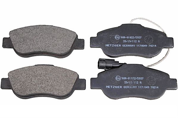 Bremsbelagsatz, Scheibenbremse METZGER 1170849 f&uuml;r FORD, Vorderachse