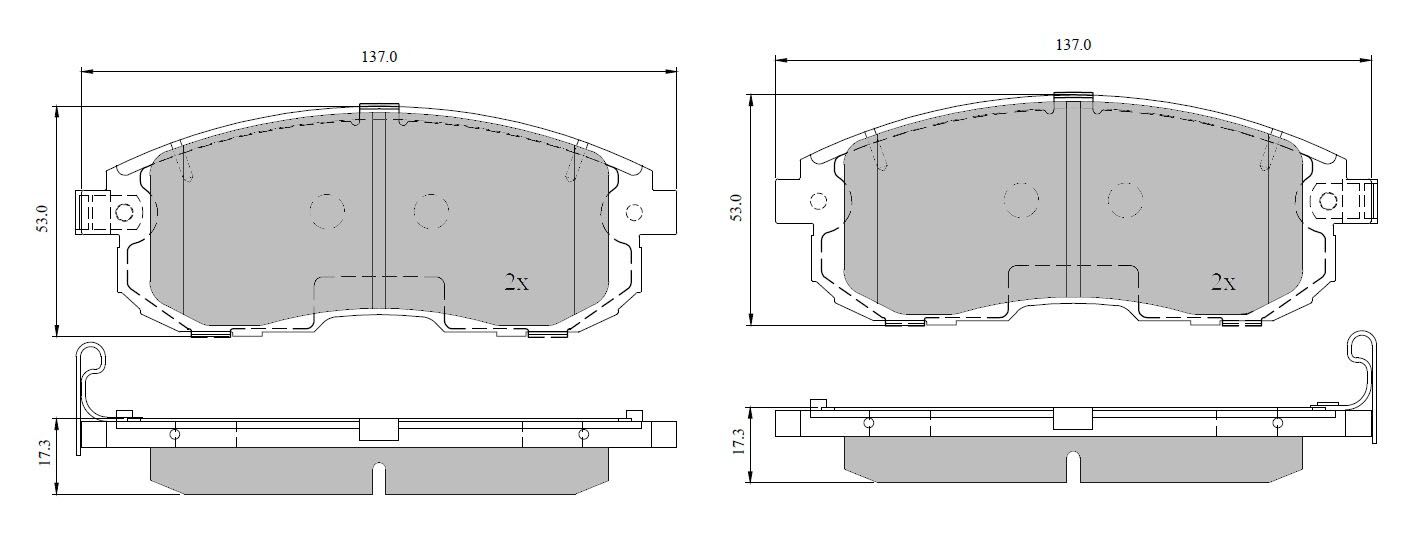Bremsbelagsatz, Scheibenbremse METZGER 1170851 f&uuml;r NISSAN, Vorderachse