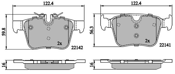 Bremsbelagsatz, Scheibenbremse METZGER 1170862 GREENPARTS f&uuml;r JAGUAR VOLVO