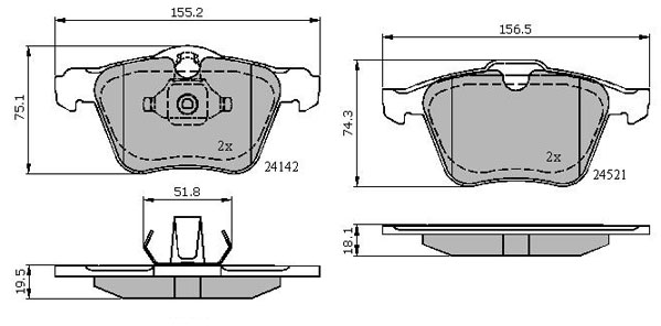 Bremsbelagsatz, Scheibenbremse METZGER 1170864 GREENPARTS f&uuml;r FORD VOLVO