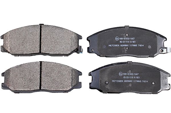 Bremsbelagsatz, Scheibenbremse METZGER 1170865 f&uuml;r SSANGYONG HYUNDAI KIA