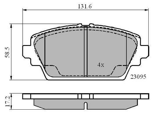 Bremsbelagsatz, Scheibenbremse METZGER 1170870 f&uuml;r NISSAN, Vorderachse