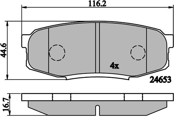 Bremsbelagsatz, Scheibenbremse METZGER 1170875 f&uuml;r TOYOTA, Hinterachse
