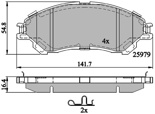 Bremsbelagsatz, Scheibenbremse METZGER 1170882 f&uuml;r SUZUKI, Vorderachse