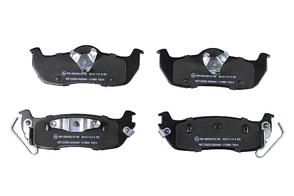 Bremsbelagsatz, Scheibenbremse METZGER 1170884 f&uuml;r NISSAN JEEP, Hinterachse