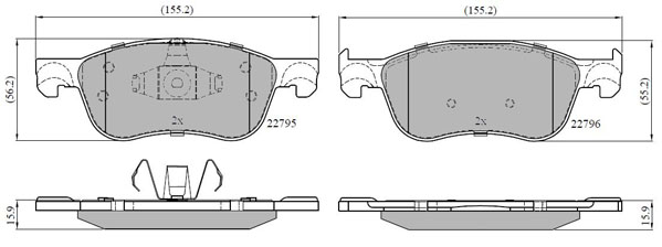Bremsbelagsatz, Scheibenbremse METZGER 1170891 GREENPARTS f&uuml;r FORD, Vorderachse