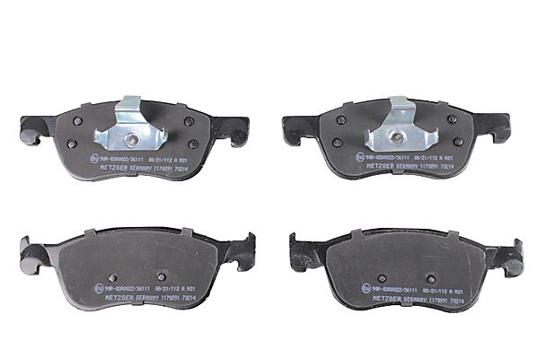 Bremsbelagsatz, Scheibenbremse METZGER 1170891 GREENPARTS f&uuml;r FORD, Vorderachse