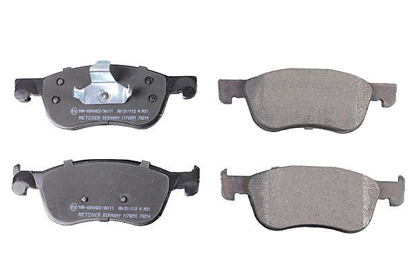 Bremsbelagsatz, Scheibenbremse METZGER 1170891 GREENPARTS f&uuml;r FORD, Vorderachse