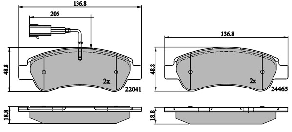 Bremsbelagsatz, Scheibenbremse METZGER 1170899 f&uuml;r CITRO&Euml;N FIAT PEUGEOT