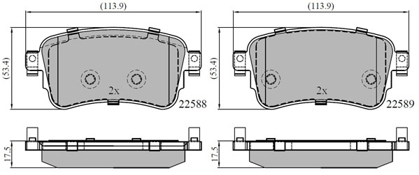 Bremsbelagsatz, Scheibenbremse METZGER 1170901 f&uuml;r CITRO&Euml;N OPEL PEUGEOT TOYOTA