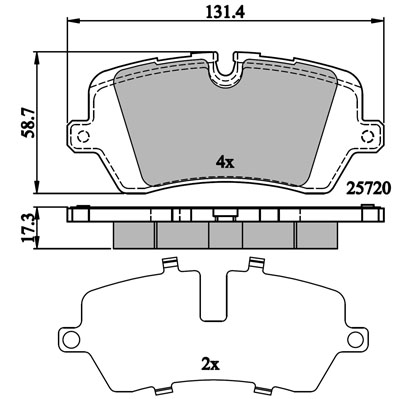 Bremsbelagsatz, Scheibenbremse METZGER 1170902 GREENPARTS f&uuml;r LAND ROVER