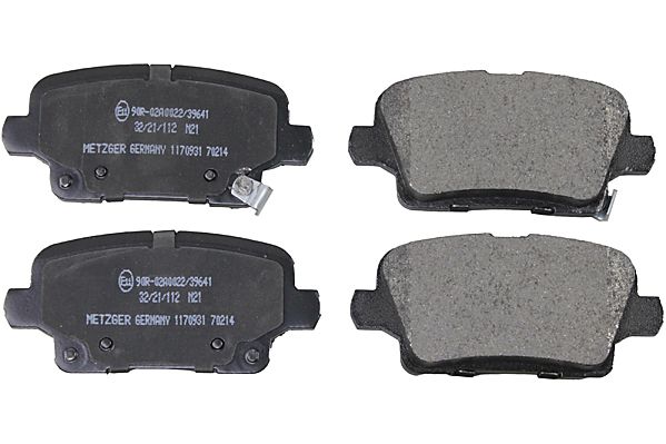 Bremsbelagsatz, Scheibenbremse METZGER 1170931 f&uuml;r GENERAL MOTORS, Hinterachse