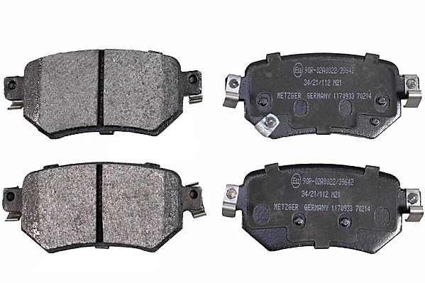 Bremsbelagsatz, Scheibenbremse METZGER 1170933 f&uuml;r MAZDA, Hinterachse