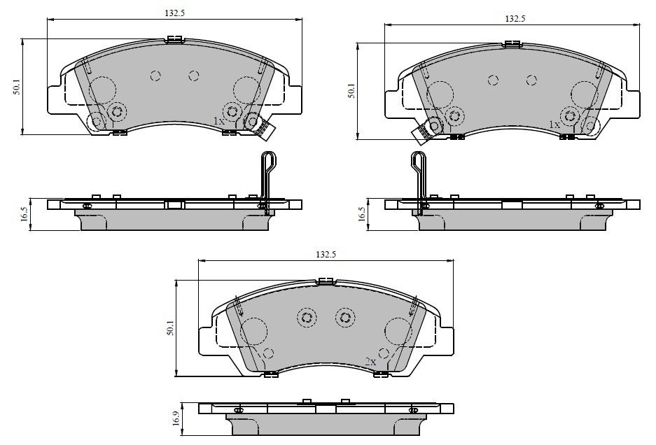 Bremsbelagsatz, Scheibenbremse METZGER 1170959 f&uuml;r HYUNDAI, Vorderachse