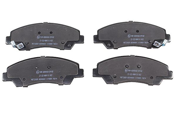 Bremsbelagsatz, Scheibenbremse METZGER 1170959 f&uuml;r HYUNDAI, Vorderachse