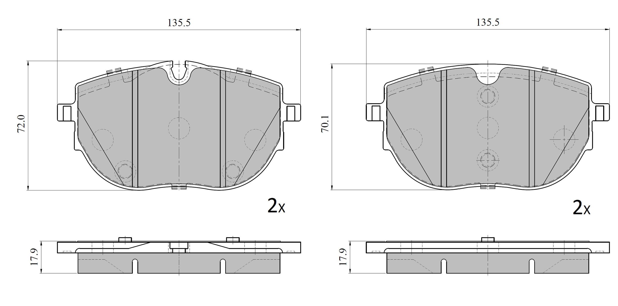 Bremsbelagsatz, Scheibenbremse METZGER 1170961 GREENPARTS f&uuml;r VW, Vorderachse