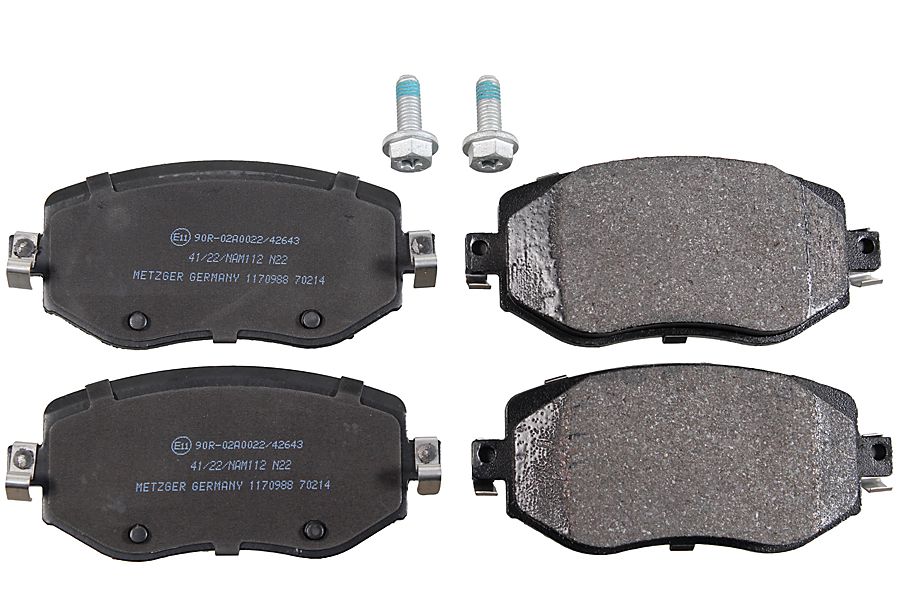 Bremsbelagsatz, Scheibenbremse METZGER 1170988 f&uuml;r RENAULT, Vorderachse