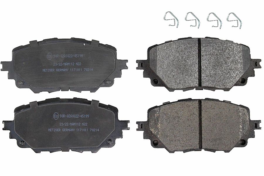 Bremsbelagsatz, Scheibenbremse METZGER 1171011 f&uuml;r FIAT MAZDA, Vorderachse