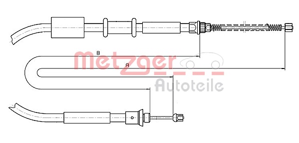 METZGER Seilzug, Feststellbremse 1281P2 f&uuml;r FIAT, hinten links