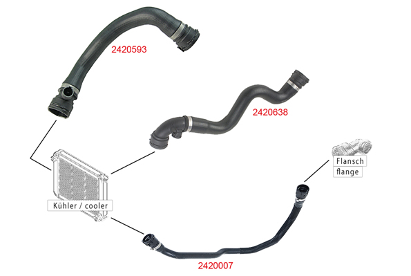 K&uuml;hlerschlauch METZGER 2420638 f&uuml;r BMW, links oben