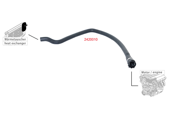 METZGER K&uuml;hlerschlauch 2420010 f&uuml;r BMW, f&uuml;r Fahrzeuge mit Klimaautomatik