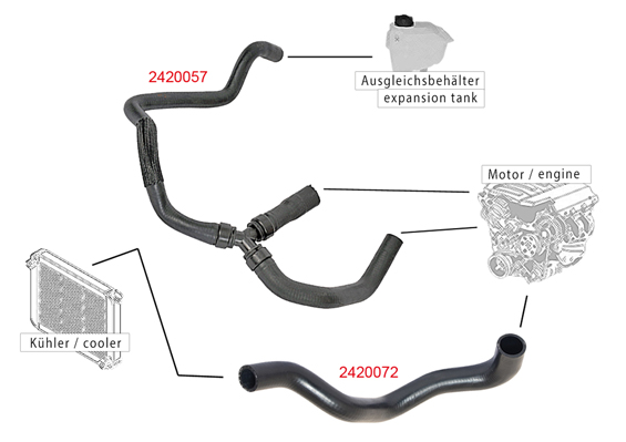 METZGER K&uuml;hlerschlauch 2420072 f&uuml;r FORD, oben