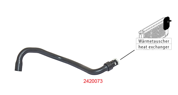K&uuml;hlerschlauch METZGER 2420073 f&uuml;r FORD, f&uuml;r Fahrzeuge ohne Standheizung