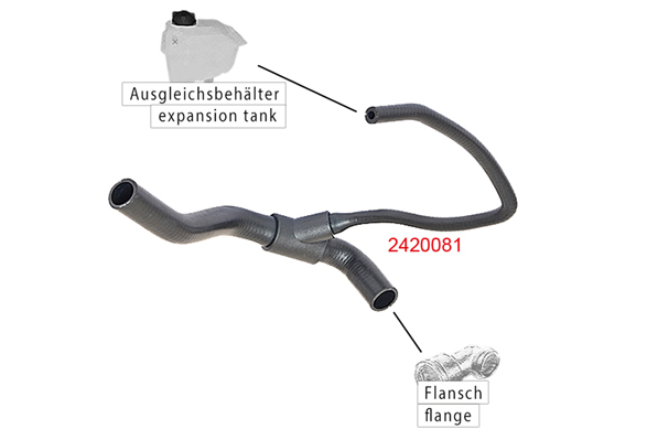 METZGER K&uuml;hlerschlauch 2420081 f&uuml;r FORD, rechts oben